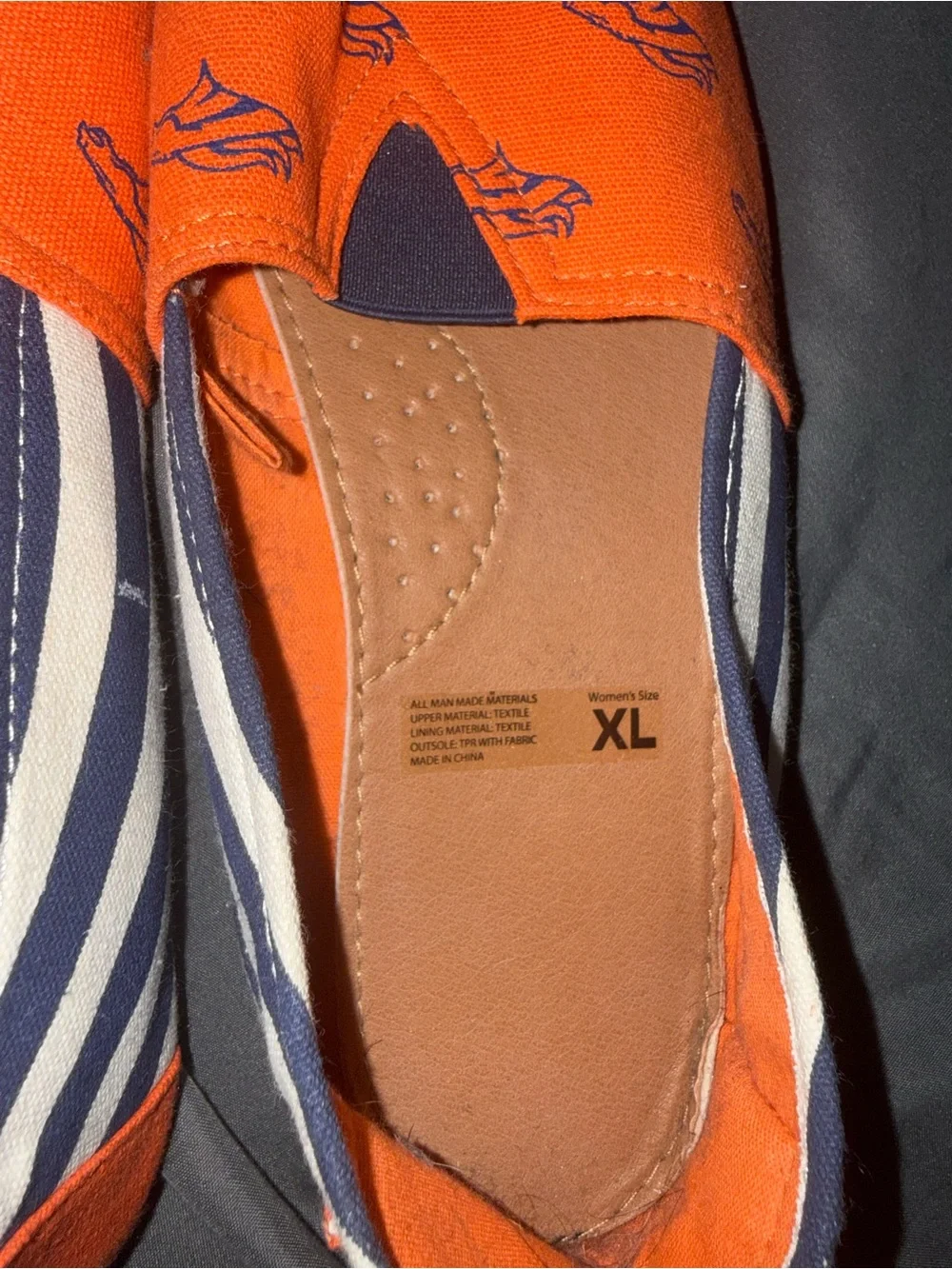 Denver Broncos Womens Orange Stripe Espadrilles